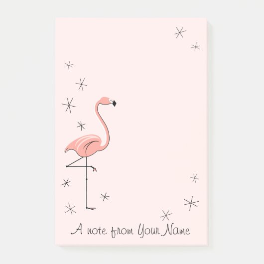 Flamingo Roze "Tekst" verticaal Post-it® Notes (Voorkant)