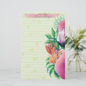 Flamingo roze tropische waterverf Papier (Staand voorkant)