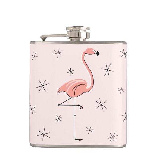 Flamingo Roze verpakte fles Heupfles (Voorkant)
