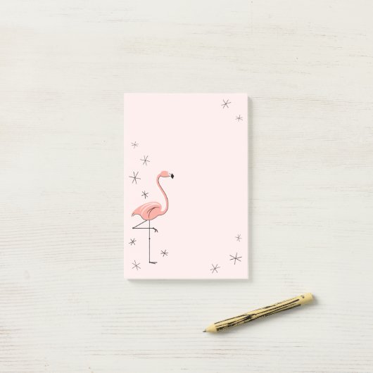 Flamingo Roze verticaal Post-it® Notes (Op bureau)