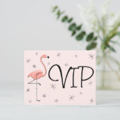 Flamingo Roze "VIP"-briefkaart Briefkaart (Staand voorkant)