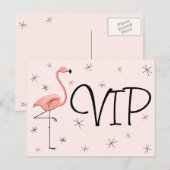 Flamingo Roze "VIP"-briefkaart Briefkaart (Voorkant / Achterkant)