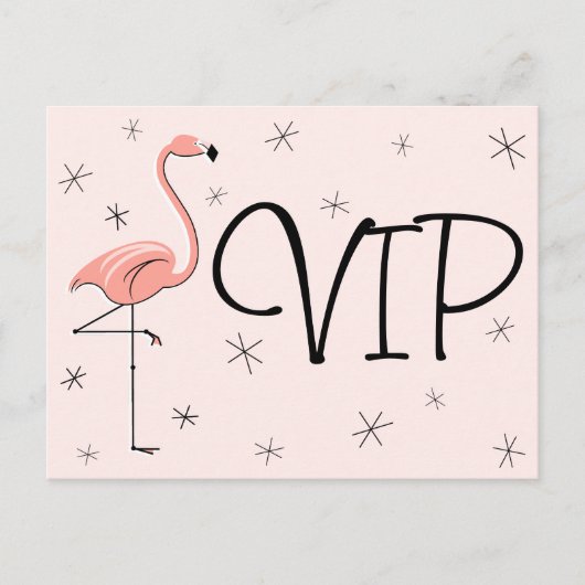 Flamingo Roze "VIP"-briefkaart Briefkaart (Voorkant)