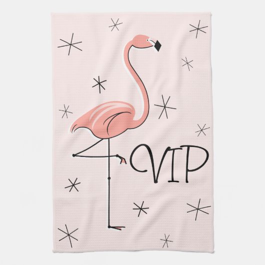 Flamingo Roze VIP keukenhanddoek (Verticaal)
