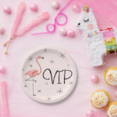Flamingo Roze VIP papieren bord (Feest)