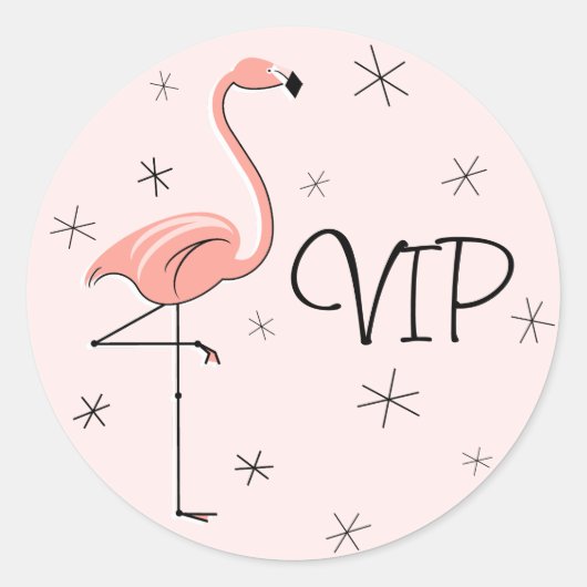 Flamingo Roze VIP-sticker Ronde Sticker (Voorkant)