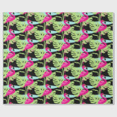 Flamingo roze vogel grafisch verpakkingspapier cadeaupapier (Vlak)