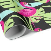 Flamingo roze vogel grafisch verpakkingspapier cadeaupapier (Rol Hoek)