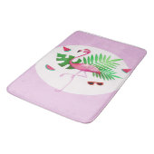 Flamingo Roze Vogel Watermeloen | Flamingoliefhebb Badmat (Gekanteld)