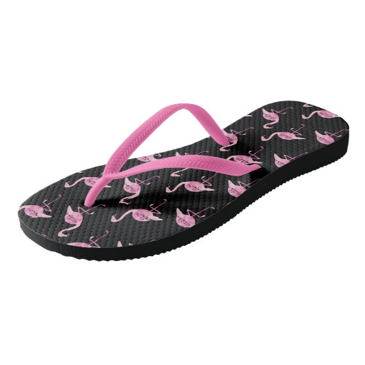 Flamingo roze Waterverf Teenslippers (Schuin)