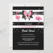Flamingo roze zwarte vrijgezellenfeest glitter gla kaart (Voorkant)