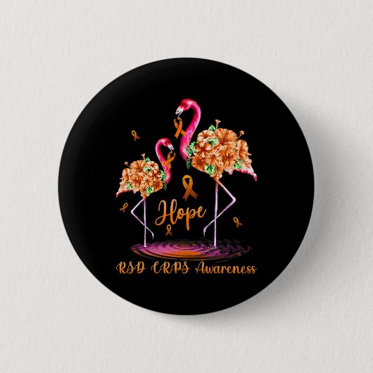 Flamingo RSD CRPS Awareness 1 Ronde Button 5,7 Cm (Voorkant)