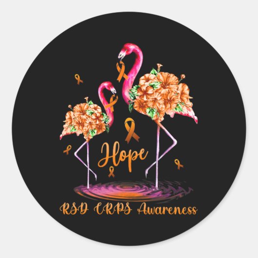 Flamingo RSD CRPS Awareness 1 Ronde Sticker (Voorkant)