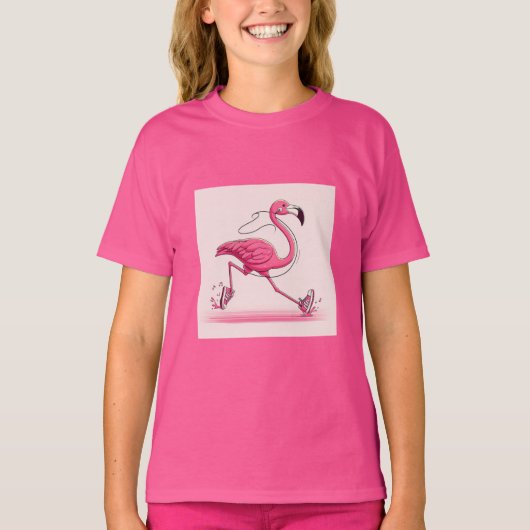 Flamingo Run Schoenen Mark Meisjes T-shirt (Voorkant)