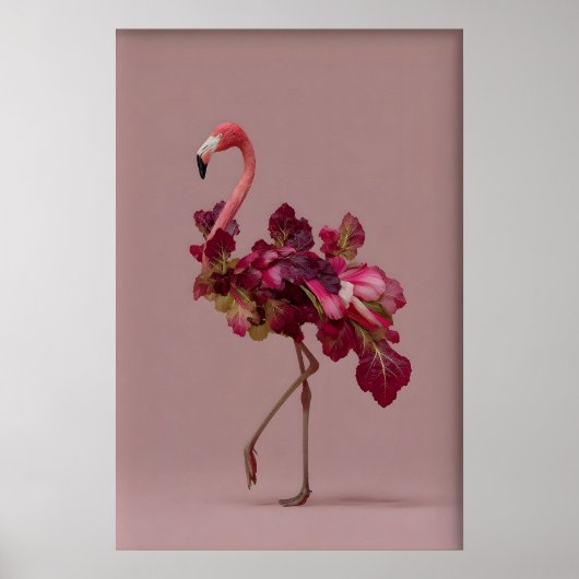 Flamingo Salade Kunstprint – Surreal Botanische Il Poster (Voorkant)