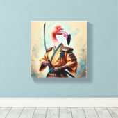 Flamingo Samurai Canvas Afdruk (Insitu (Houten vloer))