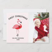 Flamingo Santa Baby eerste kerstdag Feestdagenkaart (Voorkant)