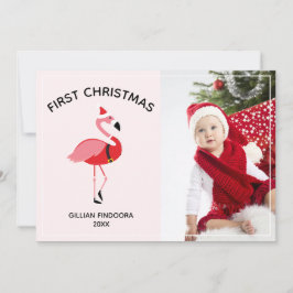 Flamingo Santa Baby eerste kerstdag Feestdagenkaart