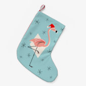 Flamingo Santa Blue, eenzijdig opgevuld Kleine Kerstsok (Voorkant (Hangend))
