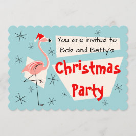 Flamingo Santa Blue horizontaal geschulpte Kaart