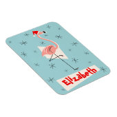 Flamingo Santa Blue Name magneet flexibel portret (Rechterzijde)