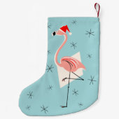 Flamingo Santa Blue stocking Kleine Kerstsok (Achterkant)