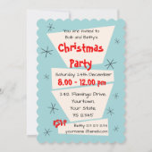 Flamingo Santa Blue-uitnodiging portret Kaart (Achterkant)