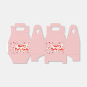 Flamingo Santa Blue Vrolijk kerstgevel Bedankdoosjes (Uitgevouwen)