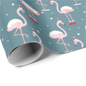 Flamingo Santa Claus Pattern Cadeaupapier (Rol Hoek)