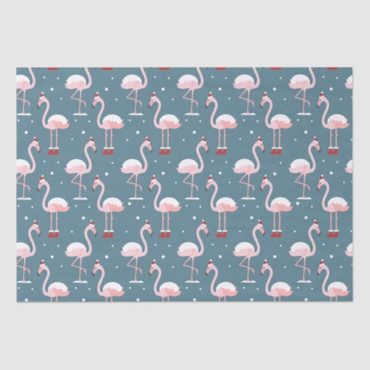 Flamingo Santa Claus Pattern Tissuepapier (Voorkant)