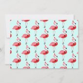 Flamingo Santa Foto Blue Kerstmis Feestdagenkaart (Achterkant)