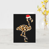 Flamingo Santa Hat Family Matching Christmas Leopa Kaart (Gele Bloem)