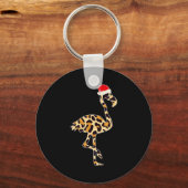 Flamingo Santa Hat Family Matching Christmas Leopa Sleutelhanger (Voorkant)