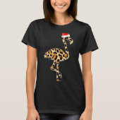 Flamingo Santa Hat Family Matching Christmas Leopa T-shirt (Voorkant)