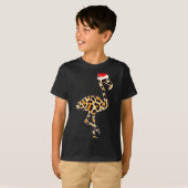 Flamingo Santa Hat Family Matching Christmas Leopa T-shirt (Voorkant volledig)