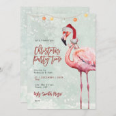 Flamingo Santa Hat Kerstfeest Uitnodiging