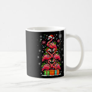 Flamingo Santa Hat Kerstverlichting Kerstboom Anim Koffiemok