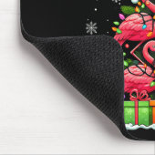 Flamingo Santa Hat Kerstverlichting Kerstboom Anim Muismat (Hoek)