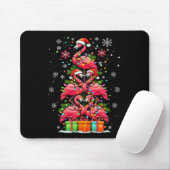 Flamingo Santa Hat Kerstverlichting Kerstboom Anim Muismat (Met muis)
