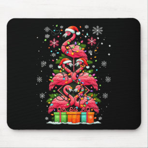 Flamingo Santa Hat Kerstverlichting Kerstboom Anim Muismat
