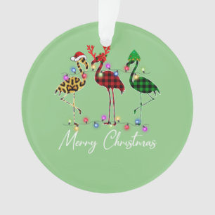 Flamingo Santa Hat Reindeer Buffalo Play Flamingo Ornament