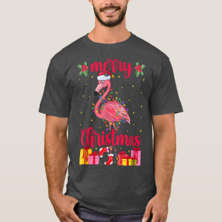 Flamingo Santa Hat Xmas Lichten Flamingo Lover Chr T-shirt