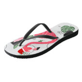 Flamingo Santa, Kerstmis in juli, Santa Hat Teenslippers (Schuin)
