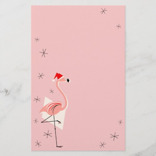 Flamingo Santa Pink Briefpapier (Voorkant)