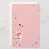 Flamingo Santa Pink Briefpapier (Voorkant / Achterkant)