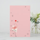 Flamingo Santa Pink Briefpapier (Staand voorkant)