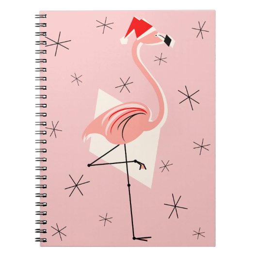 Flamingo Santa Pink notitieboek (Voorkant)