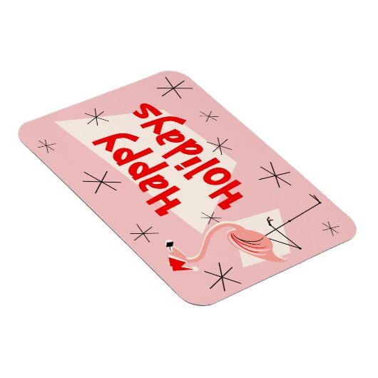 Flamingo Santa Pink Prettige feestdagen flexibel Magneet (Rechterzijde)