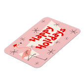 Flamingo Santa Pink Prettige feestdagen flexibel Magneet (Linkerzijde)