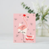 Flamingo Santa Pink Prettige feestdagen portret (Staand voorkant)